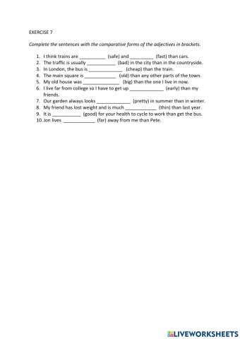 IE0, Unit 6, Grammar and Vocabulary, Exercise 7