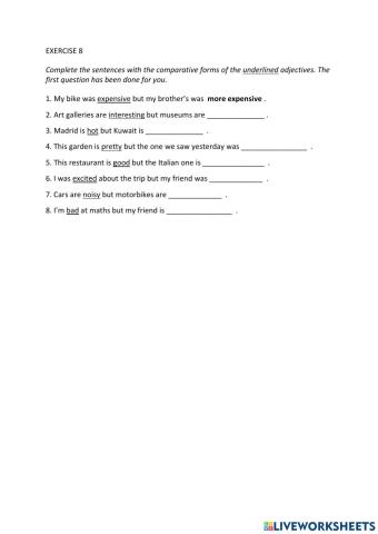 IE0, Unit 6, Grammar and Vocabulary, Exercise 8