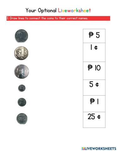 Comparing Money Optional Worksheet