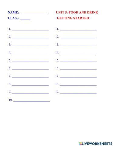 English 7 global unit 5 VOCABUARY GETTING