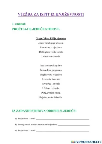 Ponavljanje za ispit iz književnosti - 6.