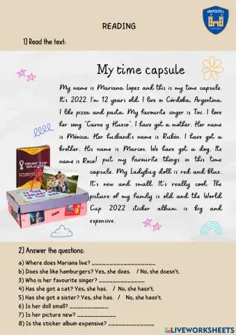 Time capsule reading