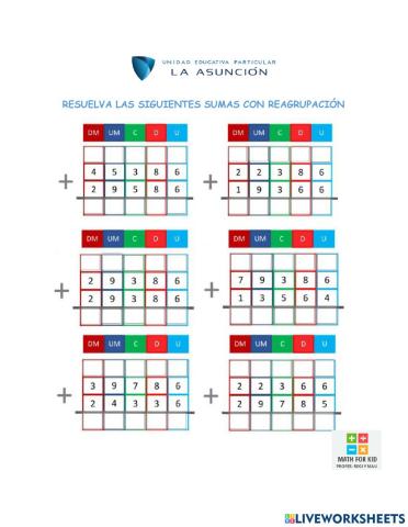 Sumas con reagrupación