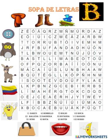 Sopa de letra b