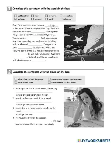 Holidays and celebrations