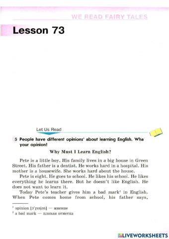 Why must I learn English?