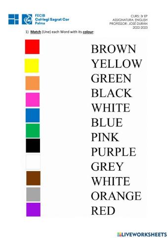 Repaso colores inglés