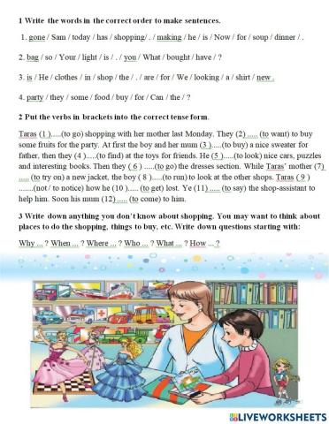 Write the words in the correct order to make sentences.