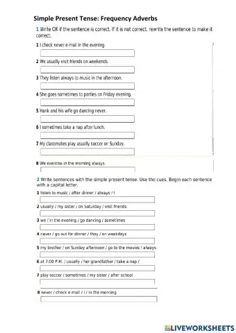 Simple Present & Frequency Adverbs