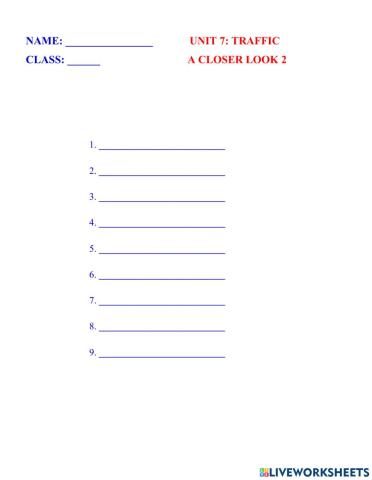 English 7 global unit 7 vocabuary a closer look 2