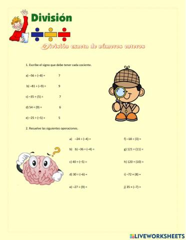 División de números enteros