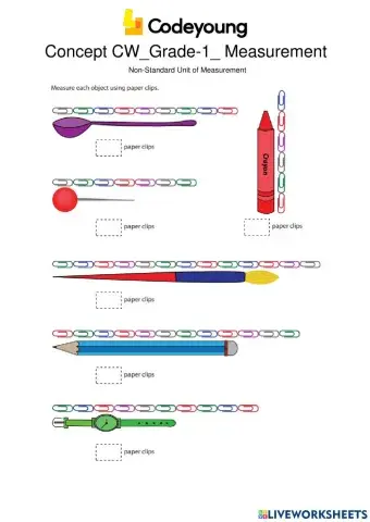 Concept c.w.-grade 1-non standard units of measurement