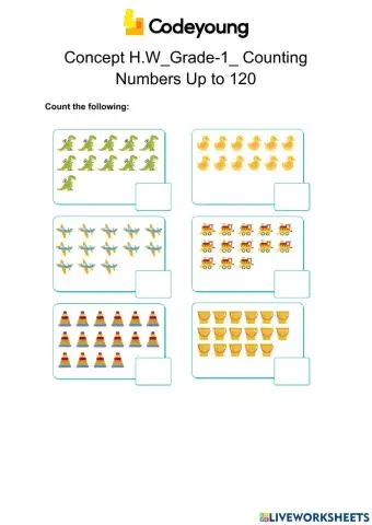 Concept H.W-Grade-1- Counting Numbers Up to 120