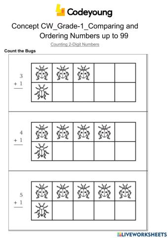Counting 2-Digit Numbers-Concept CW