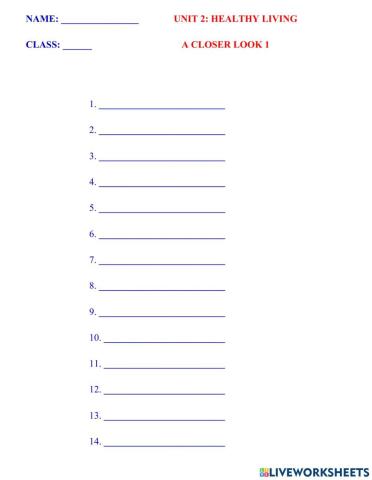 English 7 unit 2 vocabulary a closer look 1