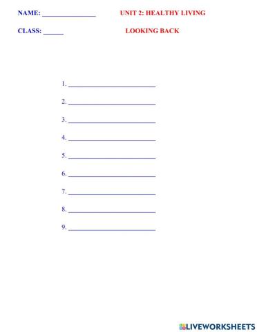 English 7 global unit 2 vocabulary looking back