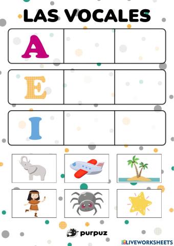 Las vocales (A, E, I)