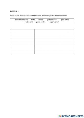 IE0, Unit 6, Listening and Speaking, Exercise 1