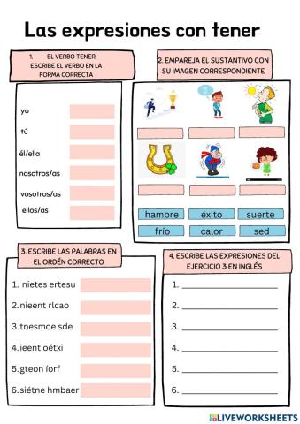 Las expresiones con tener