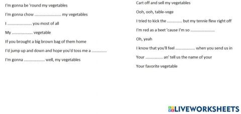 Vegetables song