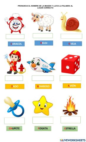 Reconociendo sonido y letras de nombres.