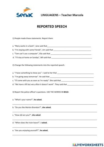 2º EMED Reported Speech