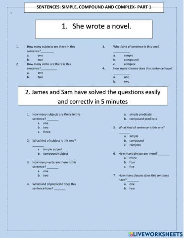 Sentences - simple, compound and complex-part 1