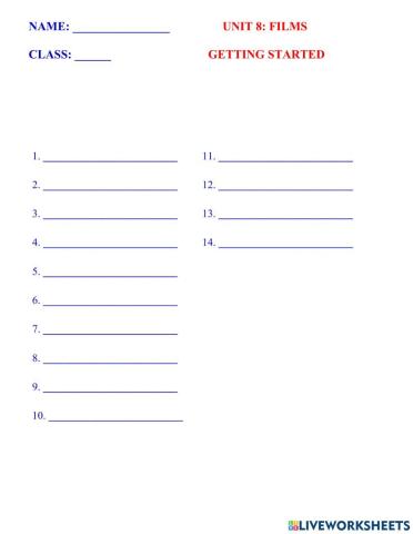 English 7 global unit 8 vocabulary getting