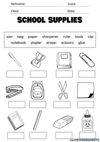 Vocabulario material escolar