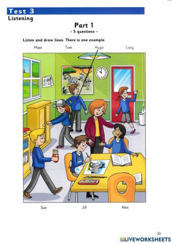 Starters 1 - Test 3 Listening