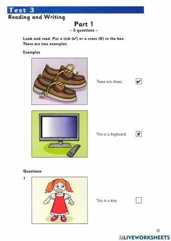 Starters - Test 3 Reading