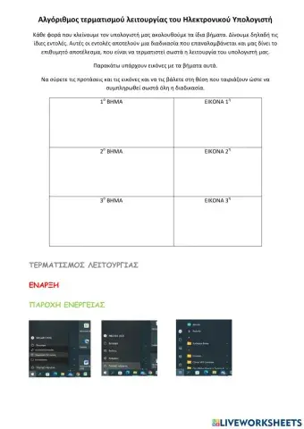 Αλγόριθμος τερματισμού λειτουργίας ΗΥ