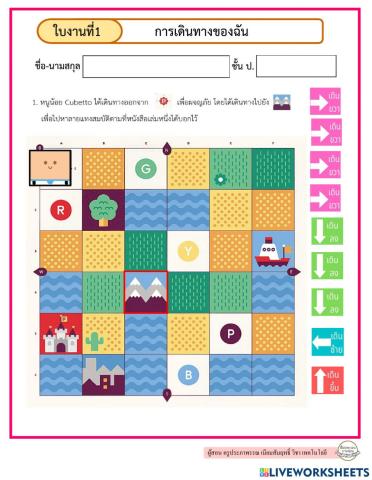 ใบงานเทคโนโลยี1:การเดินทางของฉัน