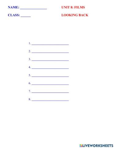 English 7 global unit 8 vocabulary looking back