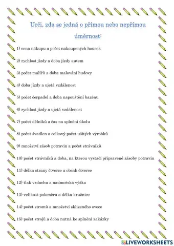 Přímá - nepřímá úměrnost