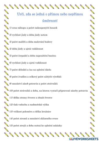 Přímá - nepřímá úměrnost