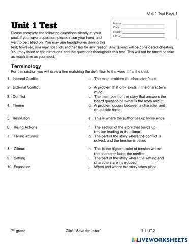 Unit 1 test Modified