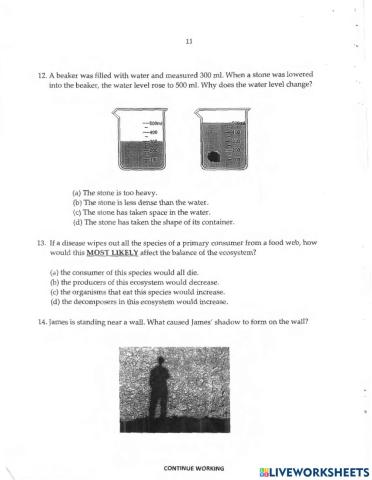 Science Past Paper 1