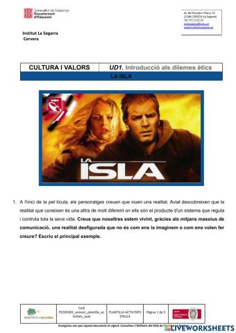 Reflexió Pel·lícula La Isla