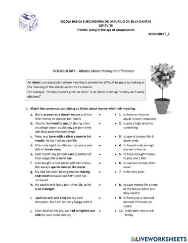 Vocabulary-Idioms about money and finances