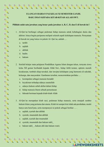 Ulangan harian bab 2 iman kepada kitab-kitab allah swt