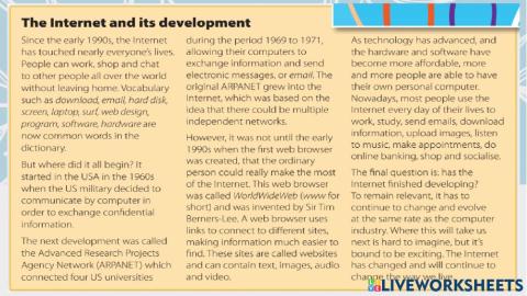 The Internet and its development
