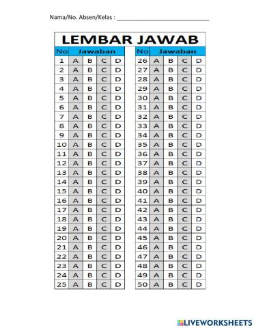 Lembar jawab pilihan ganda