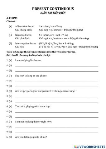 Present continuous 1