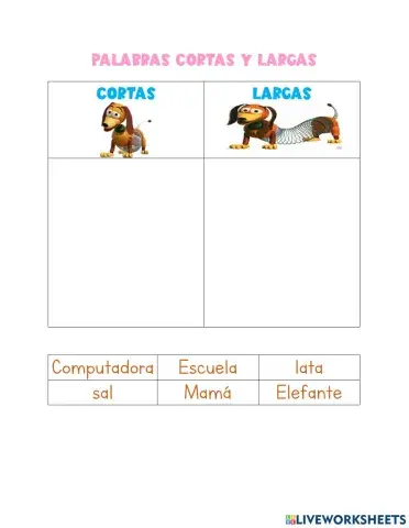 Palabras largas y cortas