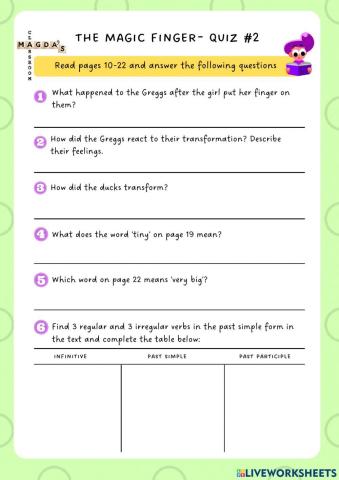The Magic Finger - Quiz 2
