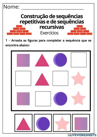 Construção de sequências repetitivas e de sequências recursivas
