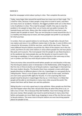 IE0, Unit 6, Reading and Writing, Exercise 5