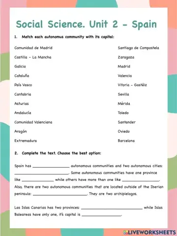 Spain (Separation of Powers and Political Organisation)