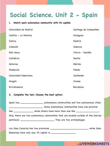 Spain (Separation of Powers and Political Organisation)